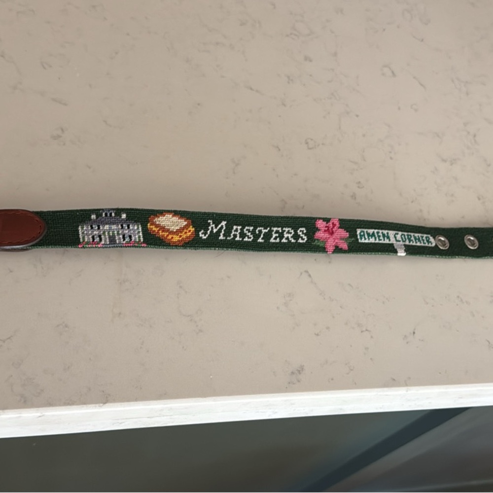 Green Masters Needlepoint Belt